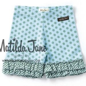 Matilda Jane Kids Shorties with Green Polka Dots